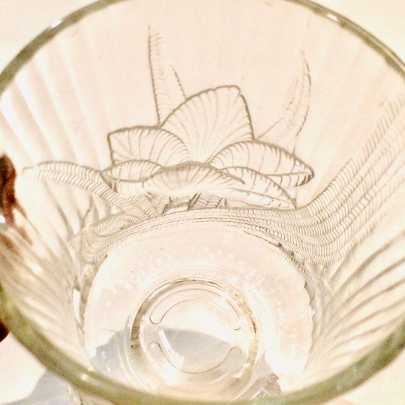 Clear Glass Lotus Flower Mug ARCOROC FRANCE Botany - Picture 5 of 12